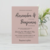 Moderne Minimalistische, einfache Skripte Hochzeit Einladung (Stehend Vorderseite)