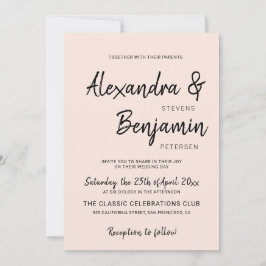 Moderne minimalistische einfache Skripte rot rosa  Einladung