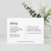 Moderne, Minimalistische, einfache Skripteinsätze Begleitkarte (Stehend Vorderseite)