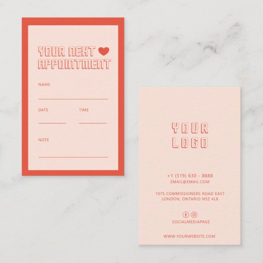 Moderne Minimalistische, einfache Terminkarten Terminkarte (Vorne/Hinten)