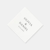 Moderne Minimalistische, einfache White Wedding Serviette (Ecke)