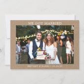 Moderne Minimalistische Einfache Wir Got Verheirat Dankeskarte (Vorderseite)