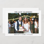 Moderne Minimalistische Einfache Wir Got Verheirat Dankeskarte (Vorne/Hinten)