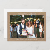 Moderne Minimalistische Einfache Wir Got Verheirat Postkarte (Vorne/Hinten)
