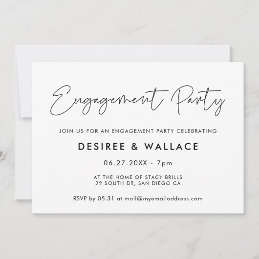 Moderne minimalistische Einladung (Vorderseite)