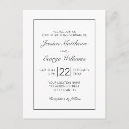 Moderne Minimalistische Einladung zum Hochzeitstag Postkarte