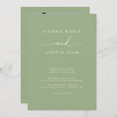 Moderne Minimalistische Einladung zur Hochzeit (Vorne/Hinten)