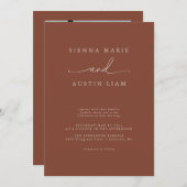 Moderne Minimalistische Einladung zur Hochzeit (Vorne/Hinten)