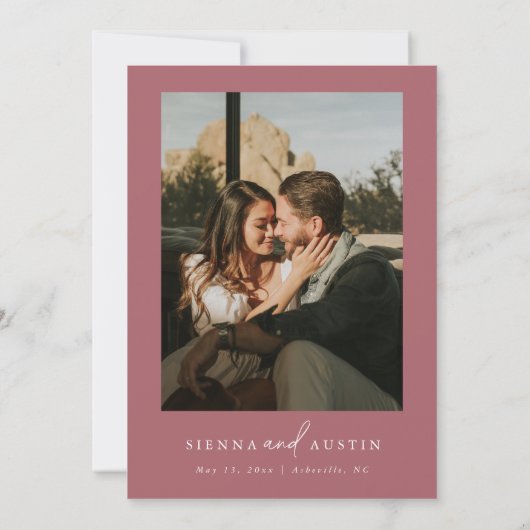 Moderne Minimalistische Einladung zur Hochzeit (Rückseite)