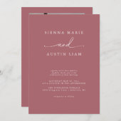 Moderne Minimalistische Einladung zur Hochzeit (Vorne/Hinten)