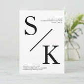 Moderne minimalistische Einladung zur Hochzeit (Stehend Vorderseite)