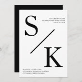 Moderne minimalistische Einladung zur Hochzeit (Vorne/Hinten)