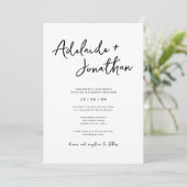Moderne Minimalistische Einladungen für Hochzeiten (Stehend Vorderseite)