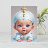 moderne, minimalistische Einladungen zur Taufe (Stehend Vorderseite)