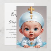 moderne, minimalistische Einladungen zur Taufe (Vorne/Hinten)