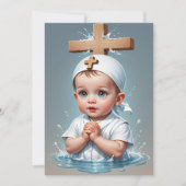 moderne, minimalistische Einladungen zur Taufe (Vorderseite)