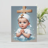 moderne, minimalistische Einladungen zur Taufe (Stehend Vorderseite)