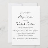 moderne, minimalistische Einladungen zur Taufe (Rückseite)