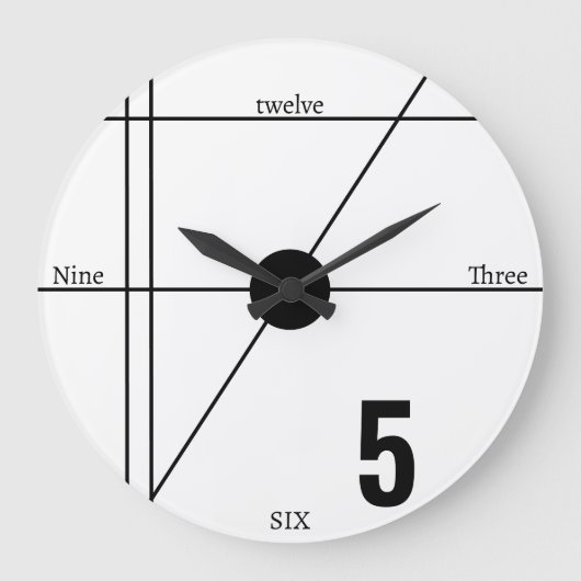Moderne Minimalistische, einzigartige mathematisch Große Wanduhr (Vorderseite)