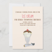 Moderne Minimalistische Eiscreme Geburtstag Wasser Einladung (Vorderseite)