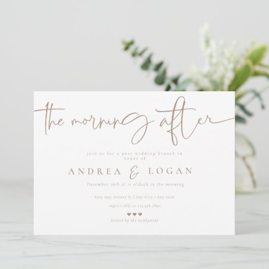 Moderne Minimalistische Elegant Classic | Hochzeit Einladung (Stehend Vorderseite)