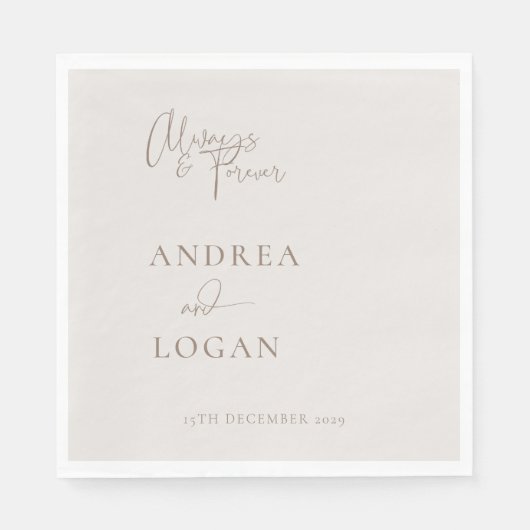 Moderne Minimalistische Elegant Classic Wedding Na Serviette (Vorderseite)