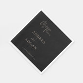 Moderne Minimalistische Elegant Classic Wedding Na Serviette (Ecke)