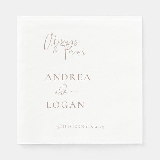 Moderne Minimalistische Elegant Classic Wedding Na Serviette (Vorderseite)