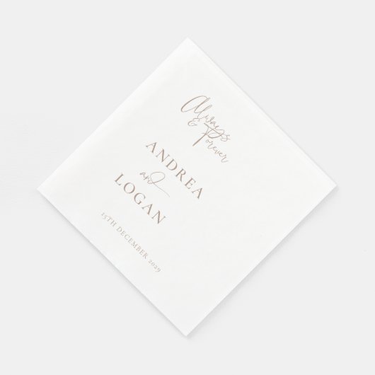 Moderne Minimalistische Elegant Classic Wedding Na Serviette (Ecke)