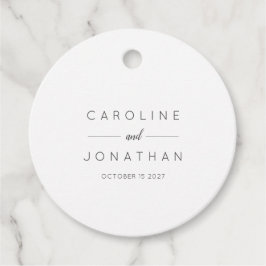 Moderne Minimalistische Elegant Custom Wedding Whi Geschenkanhänger