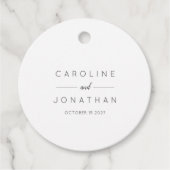 Moderne Minimalistische Elegant Custom Wedding Whi Geschenkanhänger (Vorderseite)