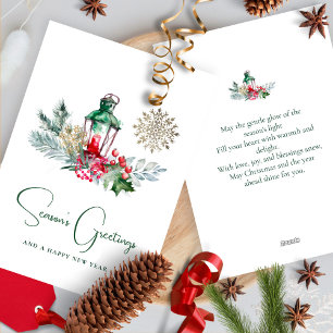 Moderne Minimalistische Elegant Foliage Frohe Weih Feiertagskarte