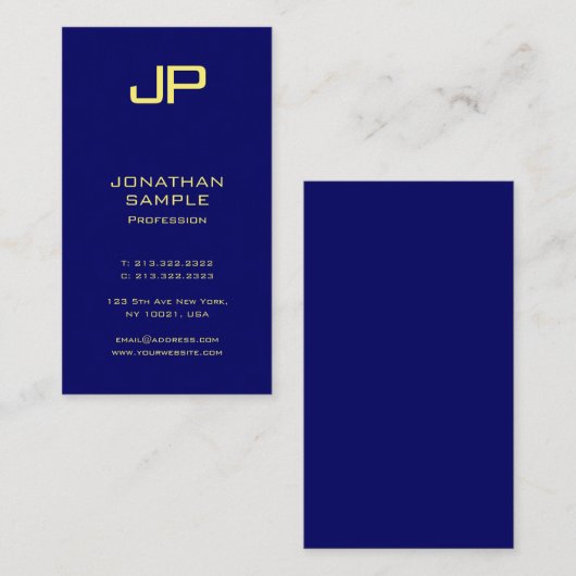 Moderne Minimalistische Elegant Gold Look Schrifta Visitenkarte (Vorne/Hinten)