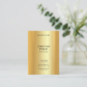 Moderne Minimalistische Elegant-Gold-Look Vorlage Visitenkarte (Stehend Vorderseite)