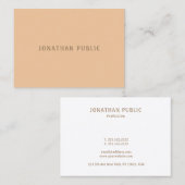 Moderne Minimalistische Elegant Pech Color Templat Visitenkarte (Vorne/Hinten)