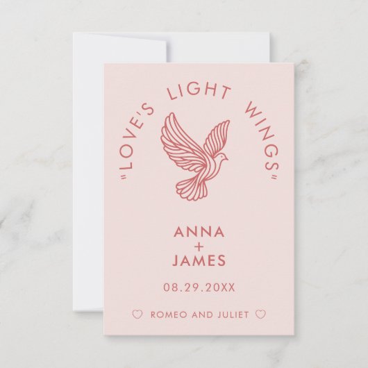 Moderne Minimalistische Elegant-Romeo und Julia-Ho Dankeskarte (Vorderseite)