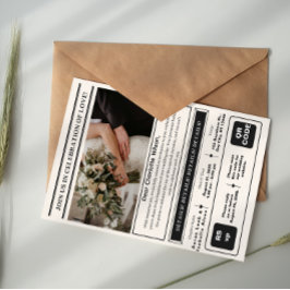 Moderne Minimalistische Elegant Schwarz/Weiß Einladung