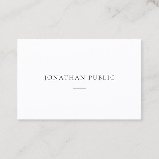 Moderne, Minimalistische Elegant-Vorlage Einfach Visitenkarte (Vorderseite)