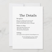 Moderne Minimalistische Elegante 4 Foto Details Ka Einladung (Rückseite)