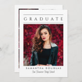 Moderne Minimalistische Elegante Abschluss Ankündi Ankündigung (Vorne/Hinten)