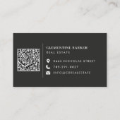 Moderne minimalistische elegante beige einfache Bo Visitenkarte (Rückseite)