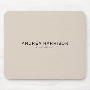 Moderne Minimalistische Elegante Beige Name Mousepad
