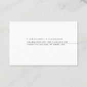 Moderne Minimalistische Elegante Beruflich Schlich Visitenkarte (Rückseite)