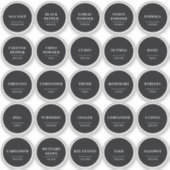 Moderne, Minimalistische Elegante Black Spice Labe Aufkleber (Vorderseite)