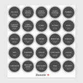 Moderne, Minimalistische Elegante Black Spice Labe Aufkleber (Blatt)