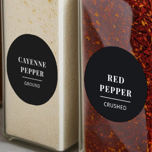 Moderne, Minimalistische Elegante Black Spice Labe Aufkleber