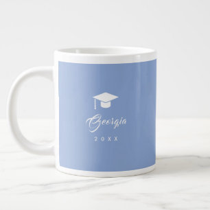Moderne minimalistische elegante blaue Abschlussge Jumbo-Tasse