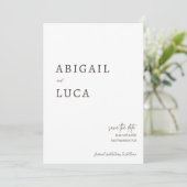 Moderne Minimalistische Elegante Caligraphy Save t Einladung (Stehend Vorderseite)