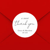 Moderne Minimalistische Elegante Custom Wedding Vi Runder Aufkleber