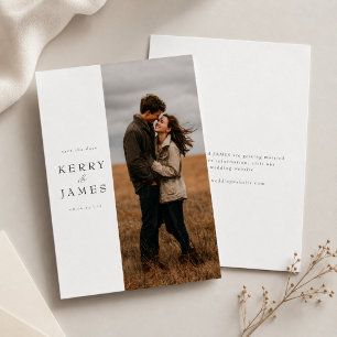 Moderne Minimalistische Elegante Doppelseitige Hoc Save The Date